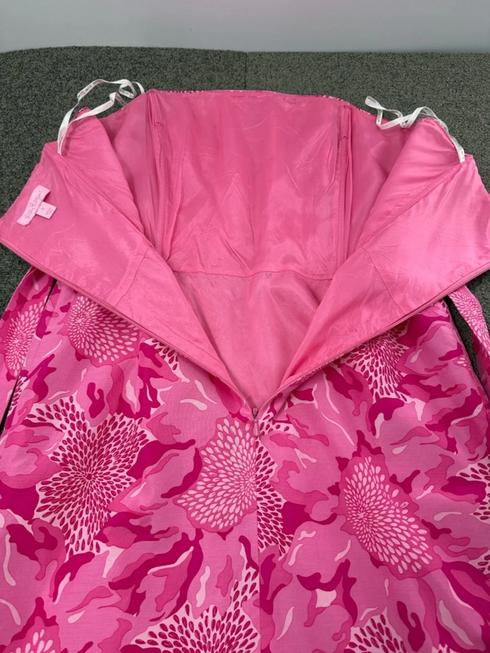 Lilly Pulitzer Dress Wm 8 Pink Floral Strapless Mini Preppy Summer Vibrant Cute - Picture 4 of 9